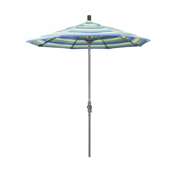 California Umbrella Patio Umbrella, Octagon, 102.5" H, Sunbrella Fabric, Seville Seaside - 194061023402