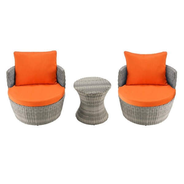 W Unlimited Romantic Collection outdoor 3-piece Bistro Set - 2115SET3-GY-OR