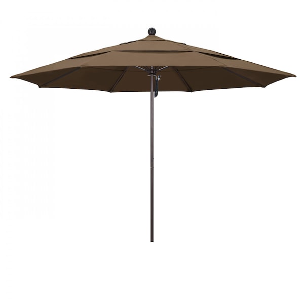 California Umbrella Patio Umbrella, Octagon, 107" H, Sunbrella Fabric, Cocoa - 194061001066