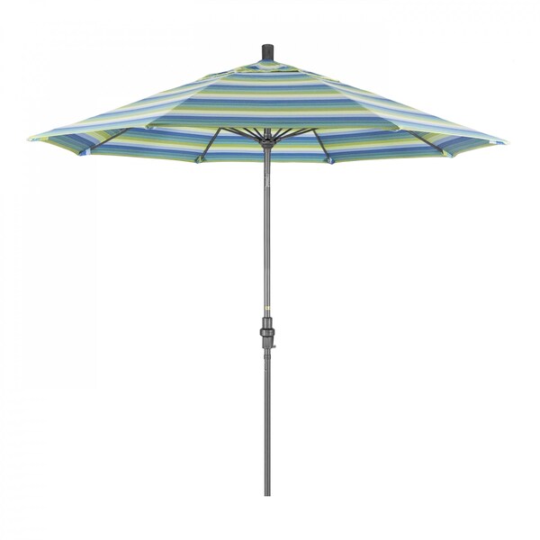 California Umbrella Patio Umbrella, Octagon, 101" H, Sunbrella Fabric, Seville Seaside - 194061025123