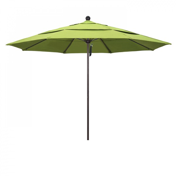 California Umbrella Patio Umbrella, Octagon, 107" H, Sunbrella Fabric, Parrot - 194061000953
