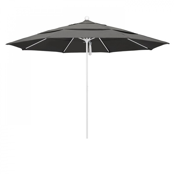 California Umbrella Patio Umbrella, Octagon, 107" H, Sunbrella Fabric, Charcoal - 194061001776