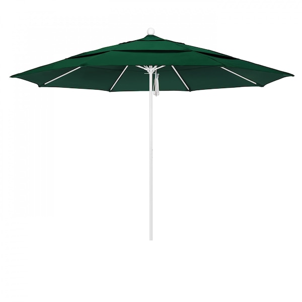 California Umbrella Patio Umbrella, Octagon, 107" H, Sunbrella Fabric, Forest Green - 194061001950