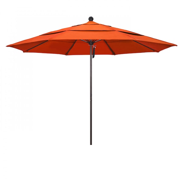 California Umbrella Patio Umbrella, Octagon, 107" H, Sunbrella Fabric, Melon - 194061001028