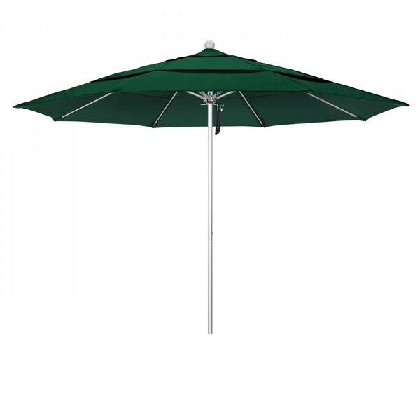 California Umbrella Patio Umbrella, Octagon, 107" H, Sunbrella Fabric, Forest Green - 194061000274