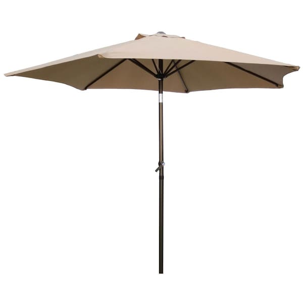 International Caravan YF-1104-2.5M-KH 8 ft. Outdoor Aluminum Umbrella, Khaki - 10 lbs - YF-1104-2.5M/KH