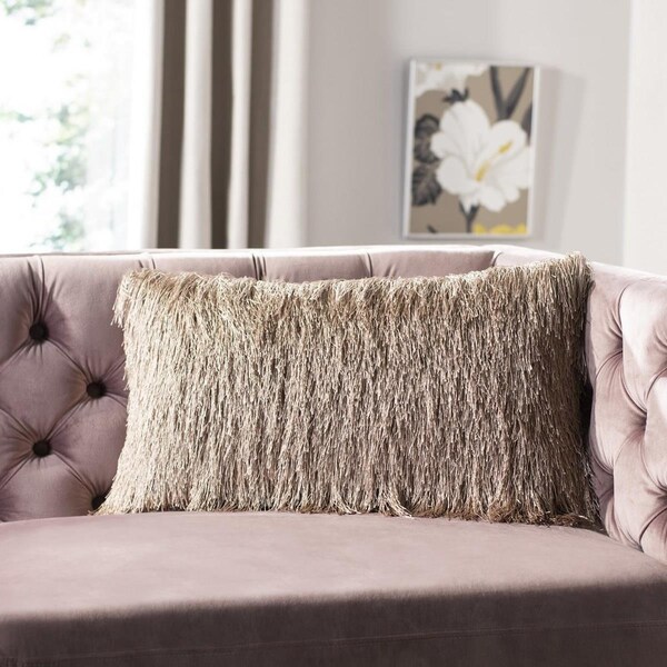 Safavieh 14 x 24 in. Indoor & Outdoor Shag Pillow, Champagne - PPL210E-1424