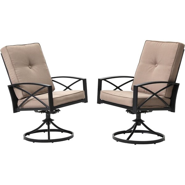 Chery Industrial 5 Pieces Outdoor Patio Furniture Set W/ Gas Fire Pit Table, Patio Conversation Sets Khaki - AOTOFSC27BKKH