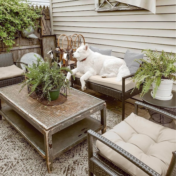 Classic Accessories Bench/Settee Cushion, Antique Beige, 59"x18"x3" - 62-045-BEIGE-EC