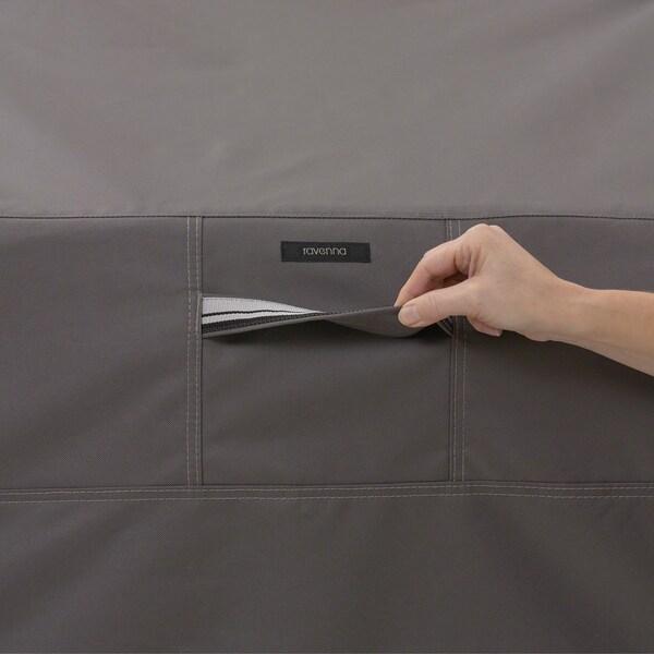 Classic Accessories Ravenna Large Square Table/Chair Set Cover, Grey, 100"x100" - 55-194-015101-EC