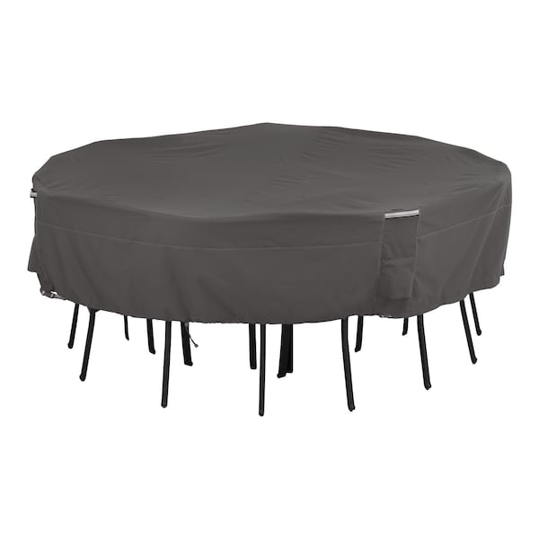 Classic Accessories Ravenna Large Square Table/Chair Set Cover, Grey, 100"x100" - 55-194-015101-EC