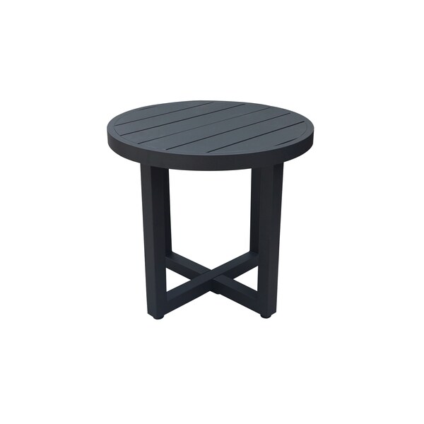International Concepts Outdoor 3 Piece Patio Furniture Set with an End Table and 2 Swivel Rocking Chairs - KODOT-12RE-201SW-2