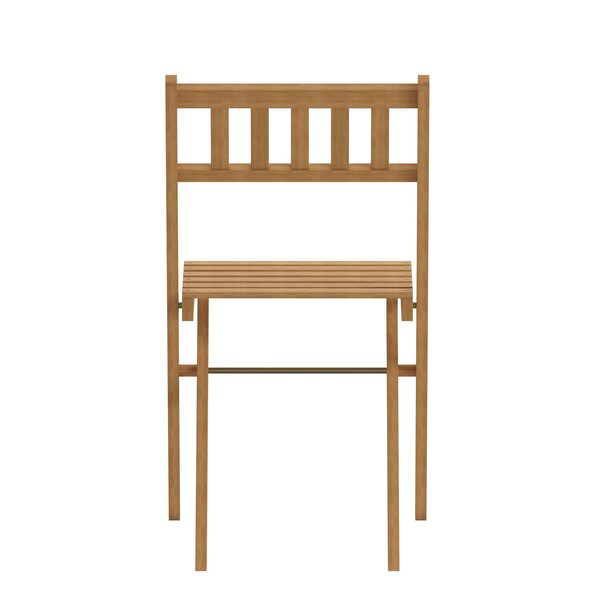 Flash Furniture 2PK Natural Folding Acacia Wood Bistro Chairs - THB-C1244-NAT-GG