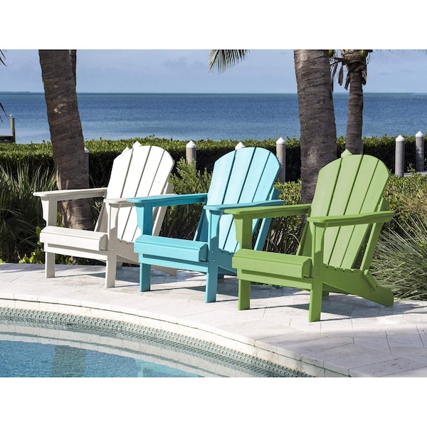 Panama Jack Outdoor Panama Jack Polyresin Folding White Adirondack Chair - PJO-4001-WHTE