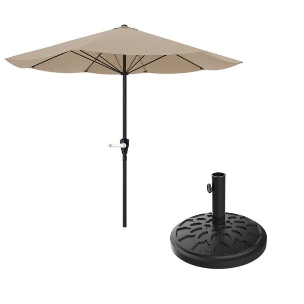 Pure Garden 9-Foot Outdoor Patio Umbrella, Sand - 50-LG1040B
