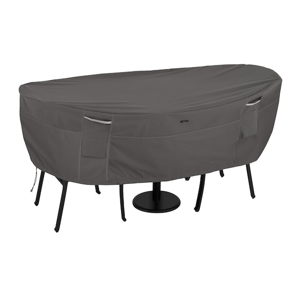 Classic Accessories Ravenna Bistro Patio Table/Chair Set Cover, Grey, 82"x42" - 55-196-015101-EC