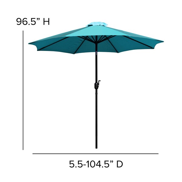 Flash Furniture Faux Teak 30 x 48 Patio Table-Teal Umbrella & Base - XU-DG-UH3048-UB19BTL-GG