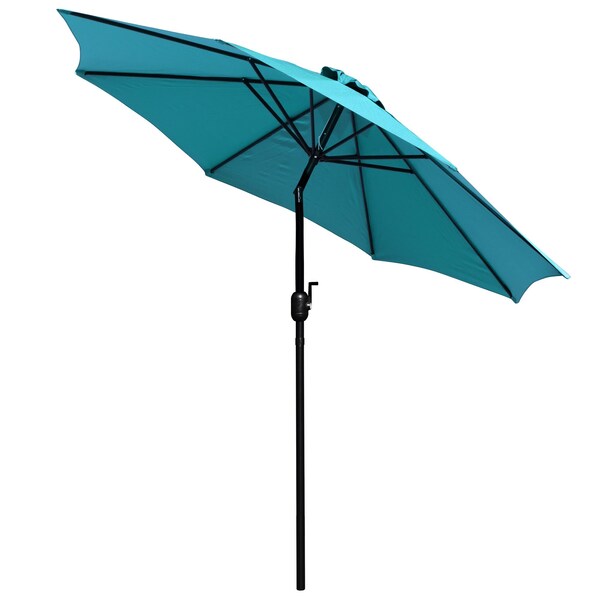 Flash Furniture Faux Teak 30 x 48 Patio Table-Teal Umbrella & Base - XU-DG-UH3048-UB19BTL-GG