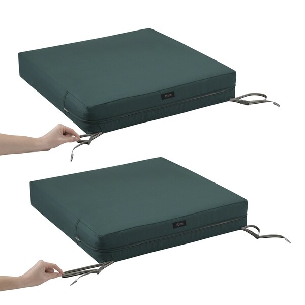 Classic Accessories Ravenna Seat Cushion, Mallard Green, 23"x23"x5" - 62-019-MGREEN-EC