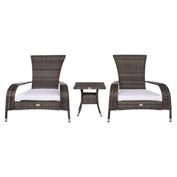 Safavieh Edna Lounge Set Grey Brown & White - 3 Piece - PAT7719C