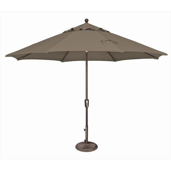 Simplyshade SimplyShade 11 ft. Catalina Octagon Push Button Tilt Market Umbrella  Taupe - SSUM92-1100-D3474