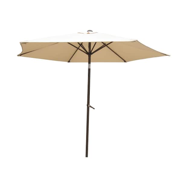 International Caravan YF-1104-2.5M and BE Outdoor 8 Foot Aluminum Umbrella Beige - YF-1104-2.5M/BE
