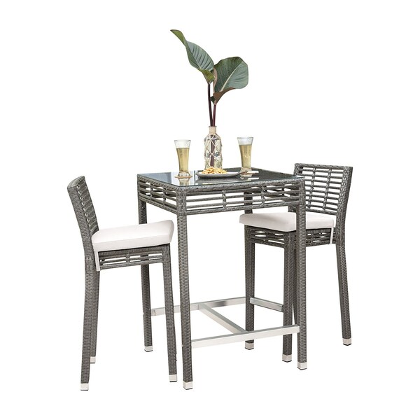 Panama Jack Outdoor Panama Jack Graphite 3-Piece Pub Set with Cushions - PJO-1601-GRY-3PB-CUSH