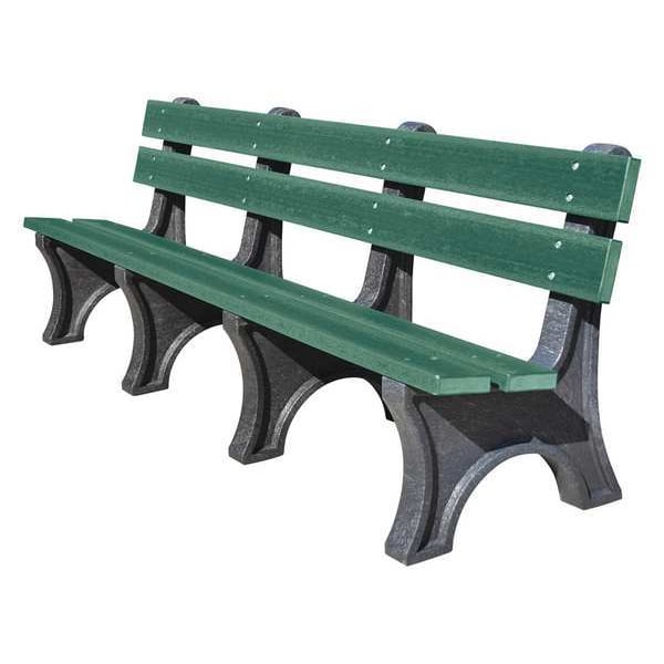Ultrasite Outdoor Bench, 96 in. L, 48 in. H, Green - PB 8GRECOLE