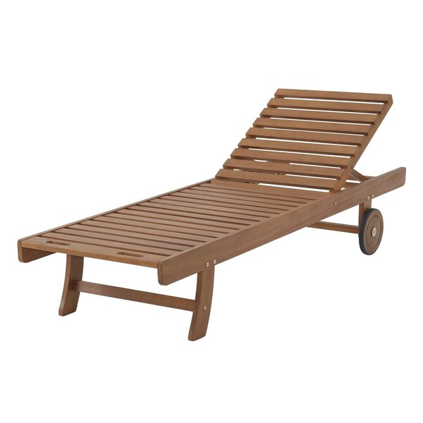 Kd Cama De Bebe Caspian Eucalyptus Wood Outdoor Lounge Chair - KD3250845