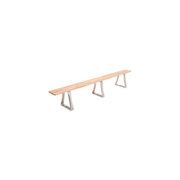 Global Industrial Locker Room Bench, Hardwood With Trapezoid Legs, 108 x 9-1/2 x 17 - 184994