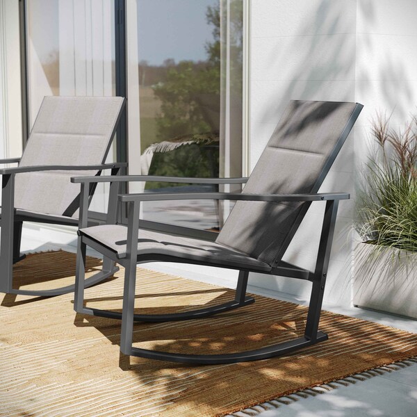 Flash Furniture Gray Flex Comfort Material Rocking Chairs, 2PK - 2-FV-FSC-2315N-GRY-GG