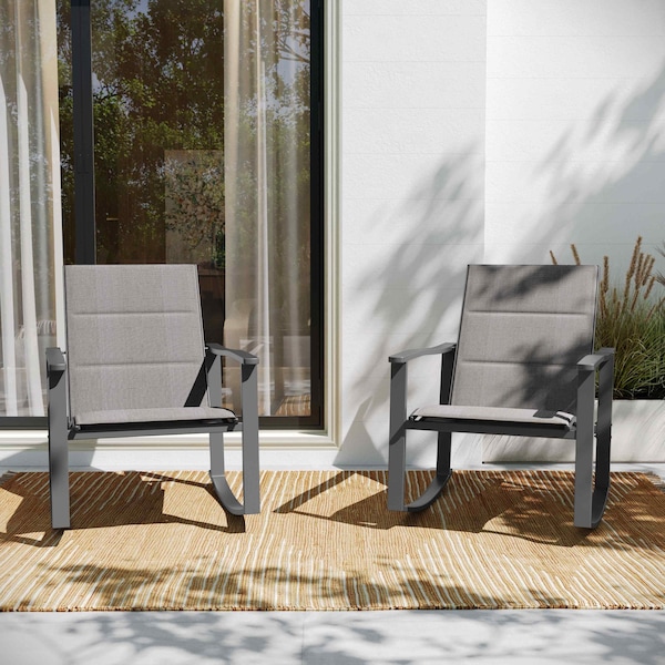 Flash Furniture Gray Flex Comfort Material Rocking Chairs, 2PK - 2-FV-FSC-2315N-GRY-GG