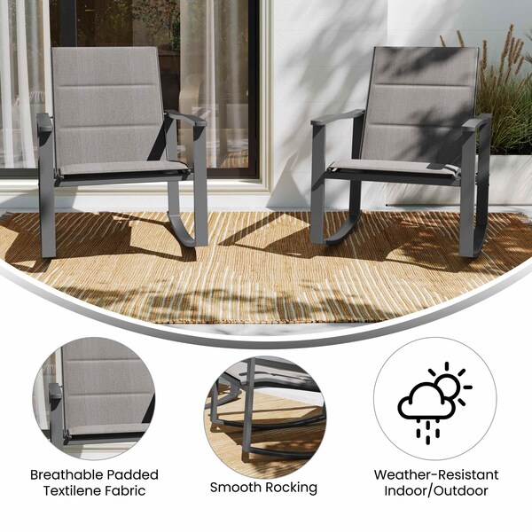 Flash Furniture Gray Flex Comfort Material Rocking Chairs, 2PK - 2-FV-FSC-2315N-GRY-GG