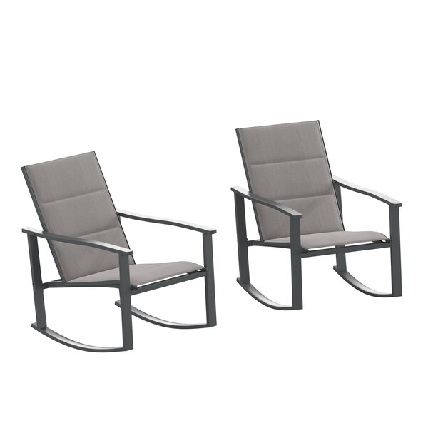 Flash Furniture Gray Flex Comfort Material Rocking Chairs, 2PK - 2-FV-FSC-2315N-GRY-GG