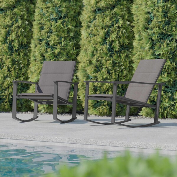 Flash Furniture Gray Flex Comfort Material Rocking Chairs, 2PK - 2-FV-FSC-2315N-GRY-GG