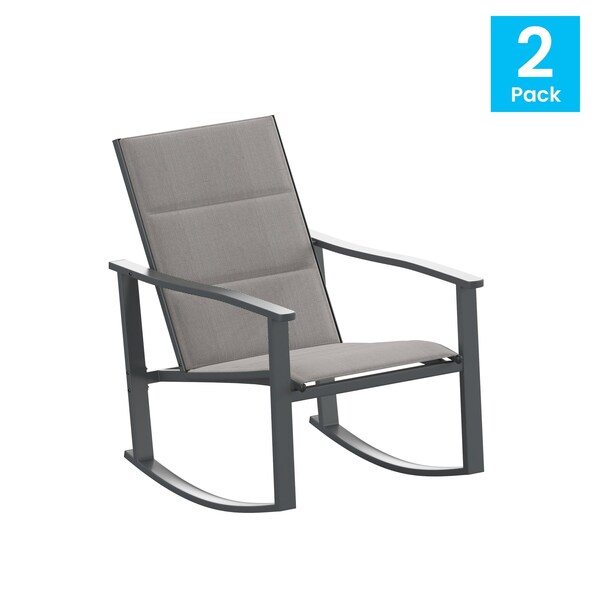 Flash Furniture Gray Flex Comfort Material Rocking Chairs, 2PK - 2-FV-FSC-2315N-GRY-GG