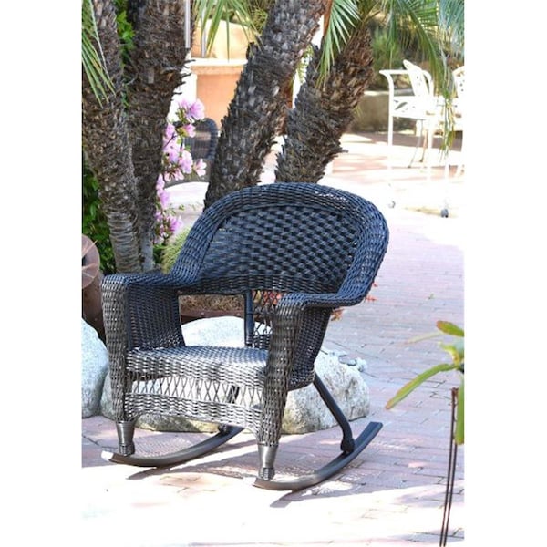 Jeco Rocker Wicker Chair, Black - W00207R-D