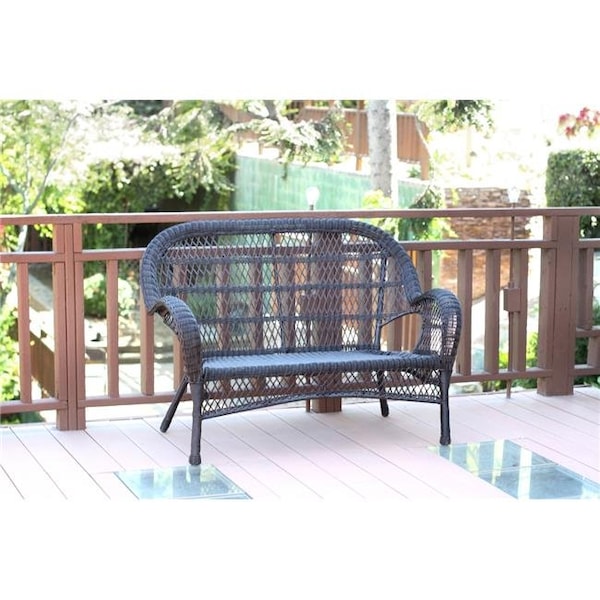 Jeco Jeco W00208-L Santa Maria Espresso Wicker Patio Love Seat - W00208-L
