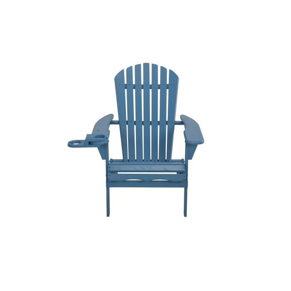 W Unlimited 35 x 32 x 28 in. Foldable Adirondack Chair with Cup Holder, Sky Blue - SW2136SB