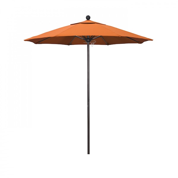 California Umbrella Patio Umbrella, Octagon, 96" H, Sunbrella Fabric, Tangerine - 194061003718