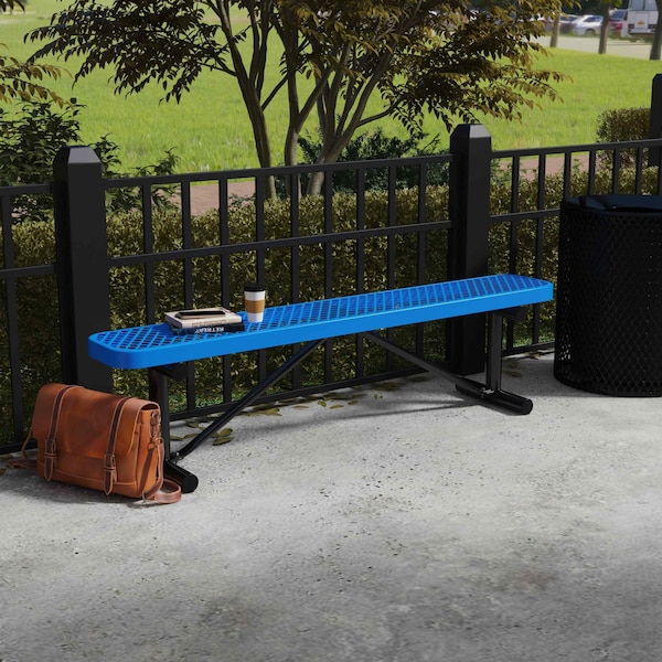 Leisure Craft Leisure Craft 6 FT Outdoor Bench without Back, Portable, Blue - B6XPP-BLUE
