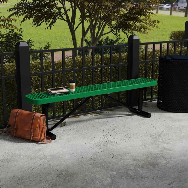 Leisure Craft Leisure Craft 6 FT Outdoor Bench without Back, Portable, Green - B6XPP-GREEN