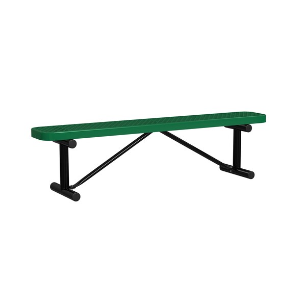 Leisure Craft Leisure Craft 6 FT Outdoor Bench without Back, Portable, Green - B6XPP-GREEN