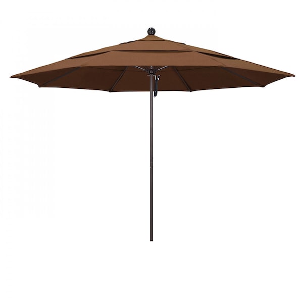 California Umbrella Patio Umbrella, Octagon, 107" H, Sunbrella Fabric, Teak - 194061001172