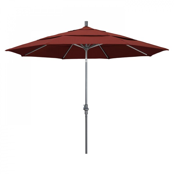 California Umbrella Patio Umbrella, Octagon, 110.5" H, Sunbrella Fabric, Henna - 194061012833