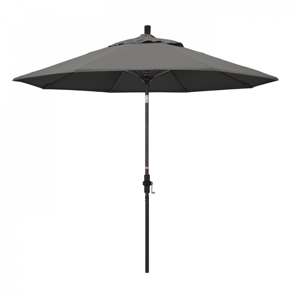 California Umbrella Patio Umbrella, Octagon, 101" H, Sunbrella Fabric, Charcoal - 194061025741