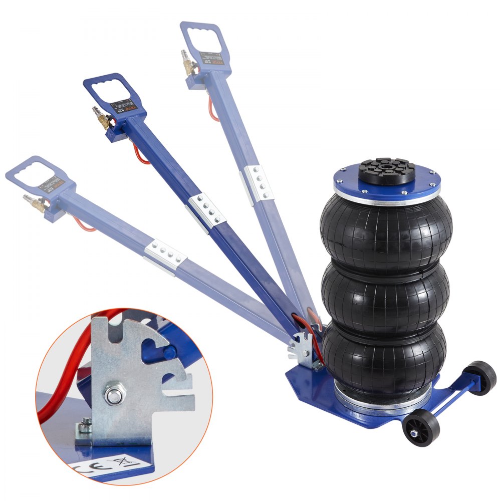 VEVOR Air Jack, 3 Ton/6600 lbs Triple Bag Air Jack, Airbag Jack with Six Steel Pipes, Lift up to 17.7", 3-5 s Fast Lifting Pneumatic Jack, with Adjustable Long Handles for Cars, Garages, Repair (Blue) - QNQJDDBSZB3T62XMUV0