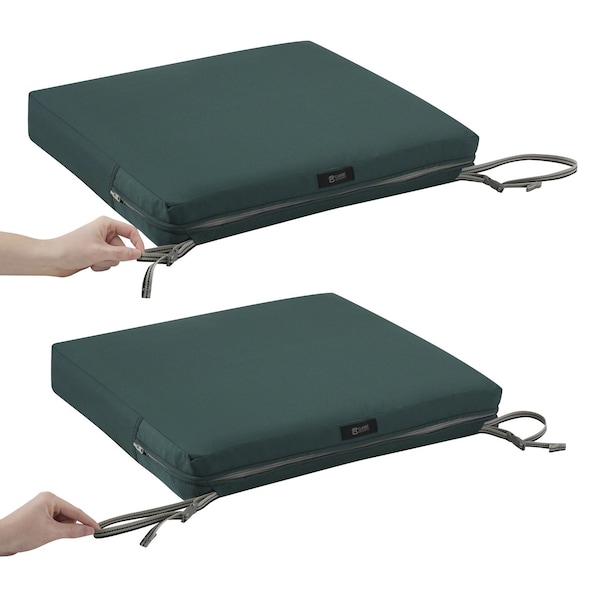 Classic Accessories Ravenna Seat Cushion, Mallard Green, 19"x19"x3" - 62-008-MGREEN-EC