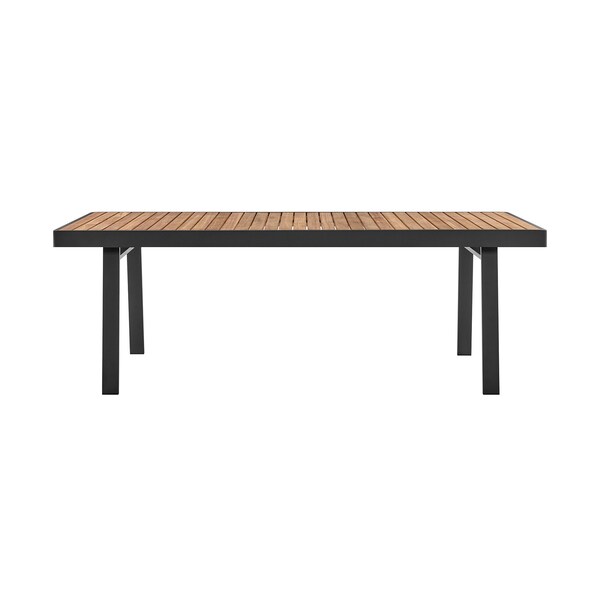 Armen Living Nofi Outdoor Patio 9 Piece Dining Set in Charcoal Finish with Taupe Cushions - SETODNODIBE