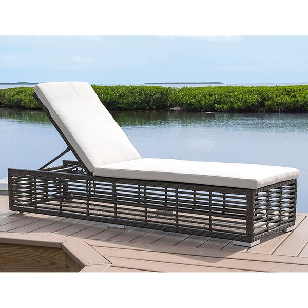 Panama Jack Outdoor Panama Jack Graphite Chaise Lounge W/Wheels and cushion - PJO-1601-GRY-CL-CUSH